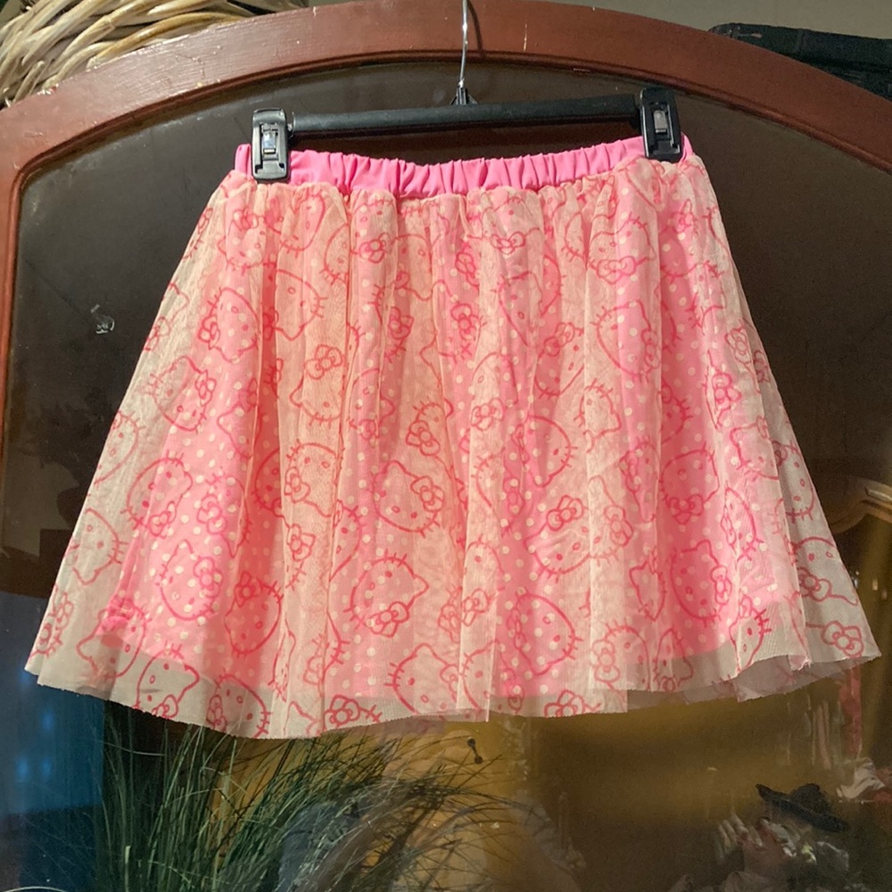 Hello Kitty Tooled Skirt With Pink Polka Dot Lining Sorbet Pink - Size Large
